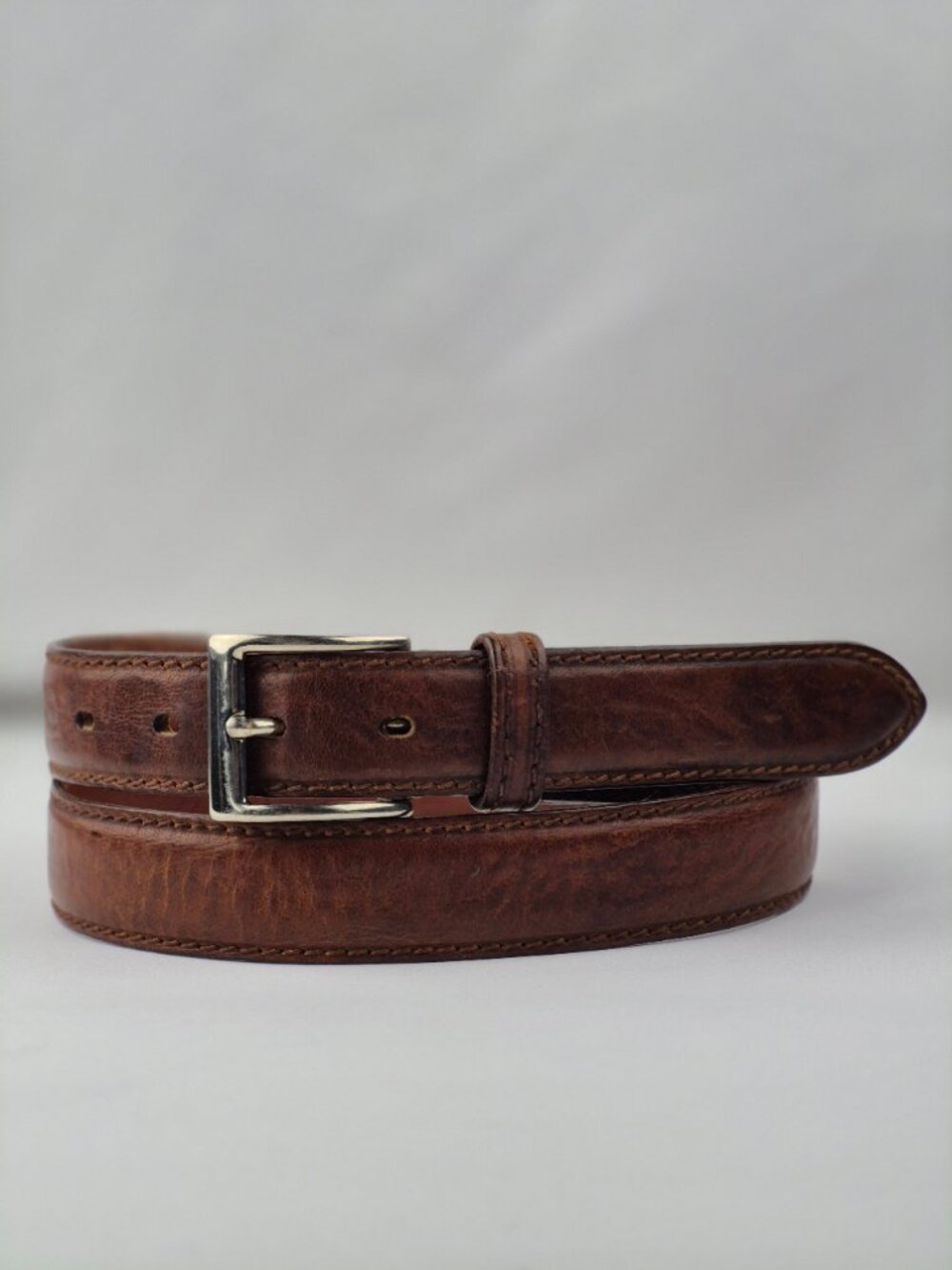 Polo Ralph Lauren Classic Brown Leather Belt Made in Italy Preppy Minimalist 36
